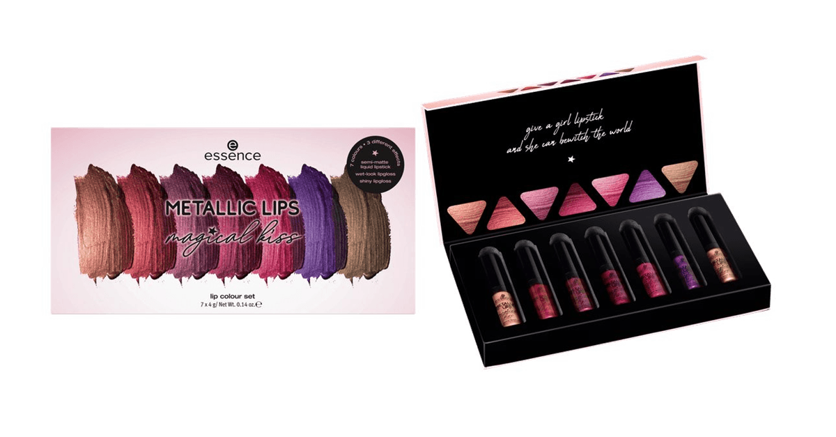 essence metallic lips magical kiss lip colour set